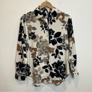 Laura Guilty Floral Print Button Up Blouse White